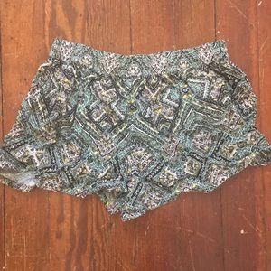 Printed cotton shorts with elastic waistband